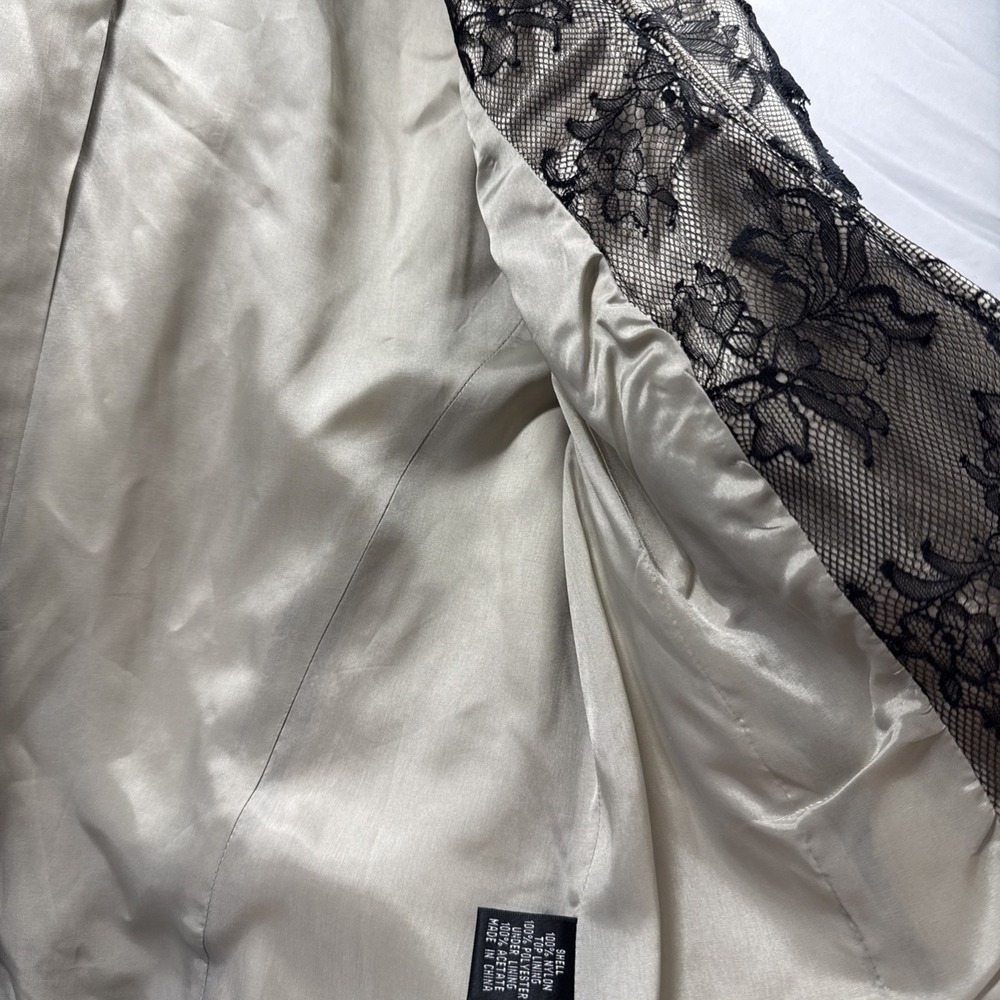 Adrianna Papell Evening Essentials Lace Jacket Size 12 Whimsical Whimsigoth 3/4 - Picture 6 of 11